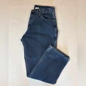 Real Work Wear women’s 100% cotton flannel lined denim carpenter jeans size 10